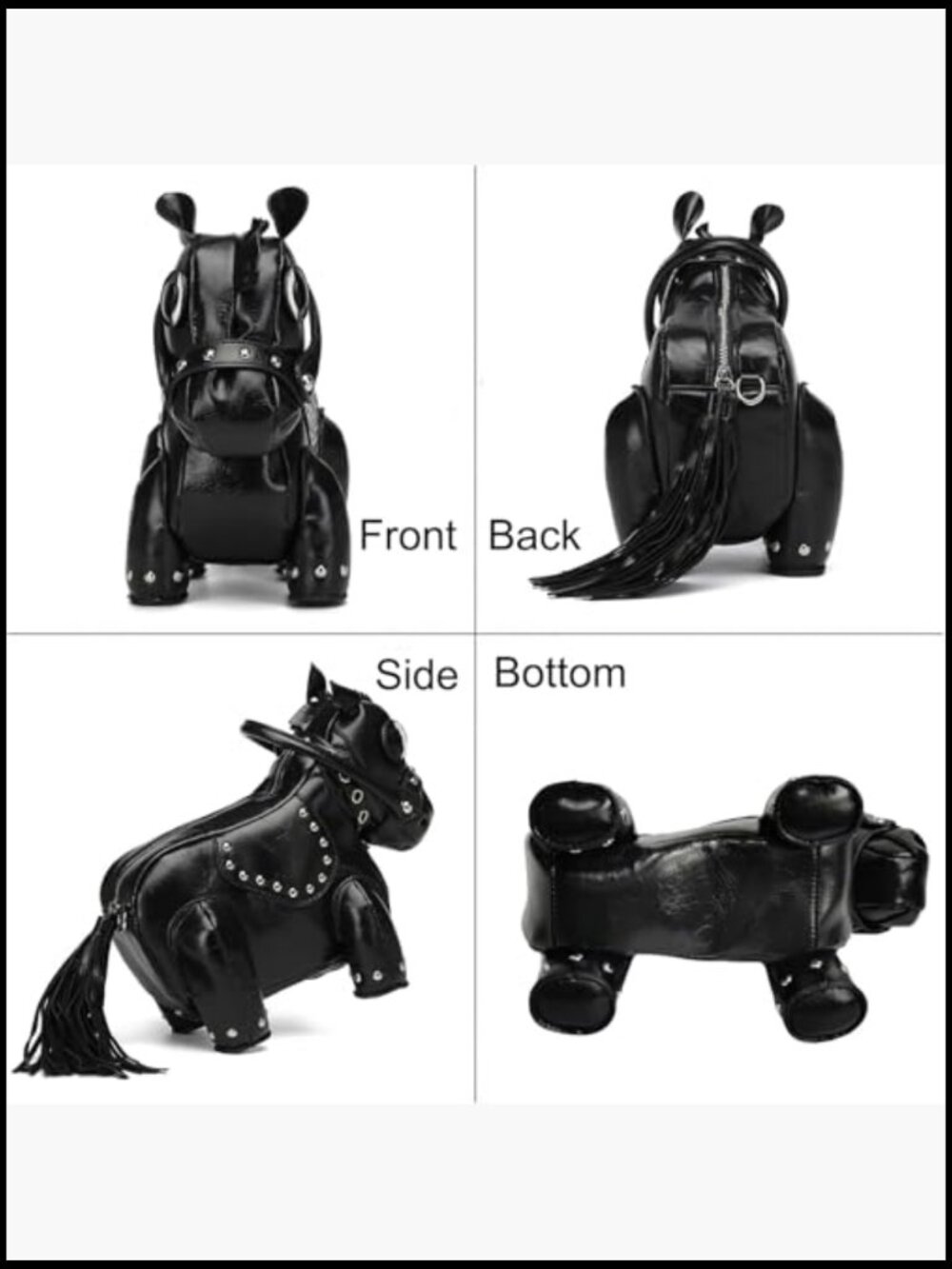 Horse Shaped Crossbody Bag Unique Western Novelty Shoulder Purse Steampunk - Picture 3 of 7